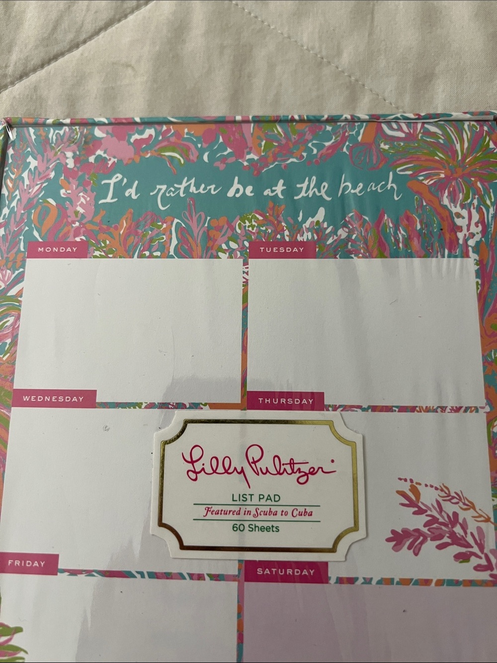 NWT Lilly Pulitzer Weekly List Notepad days of the week - Picture 5 of 14